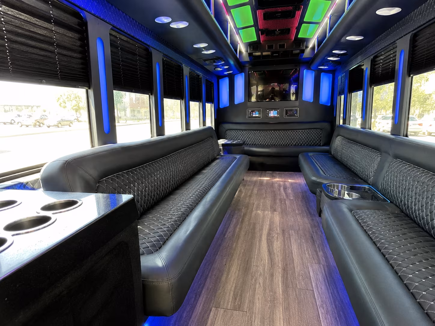 el monte 15 passenger party bus inside