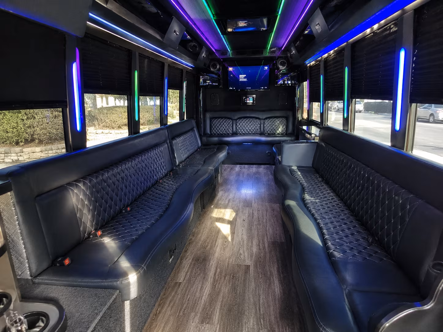 el monte 15 passenger party bus interior