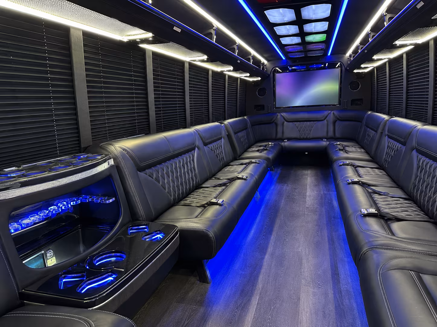 el monte 20 passenger party bus inside