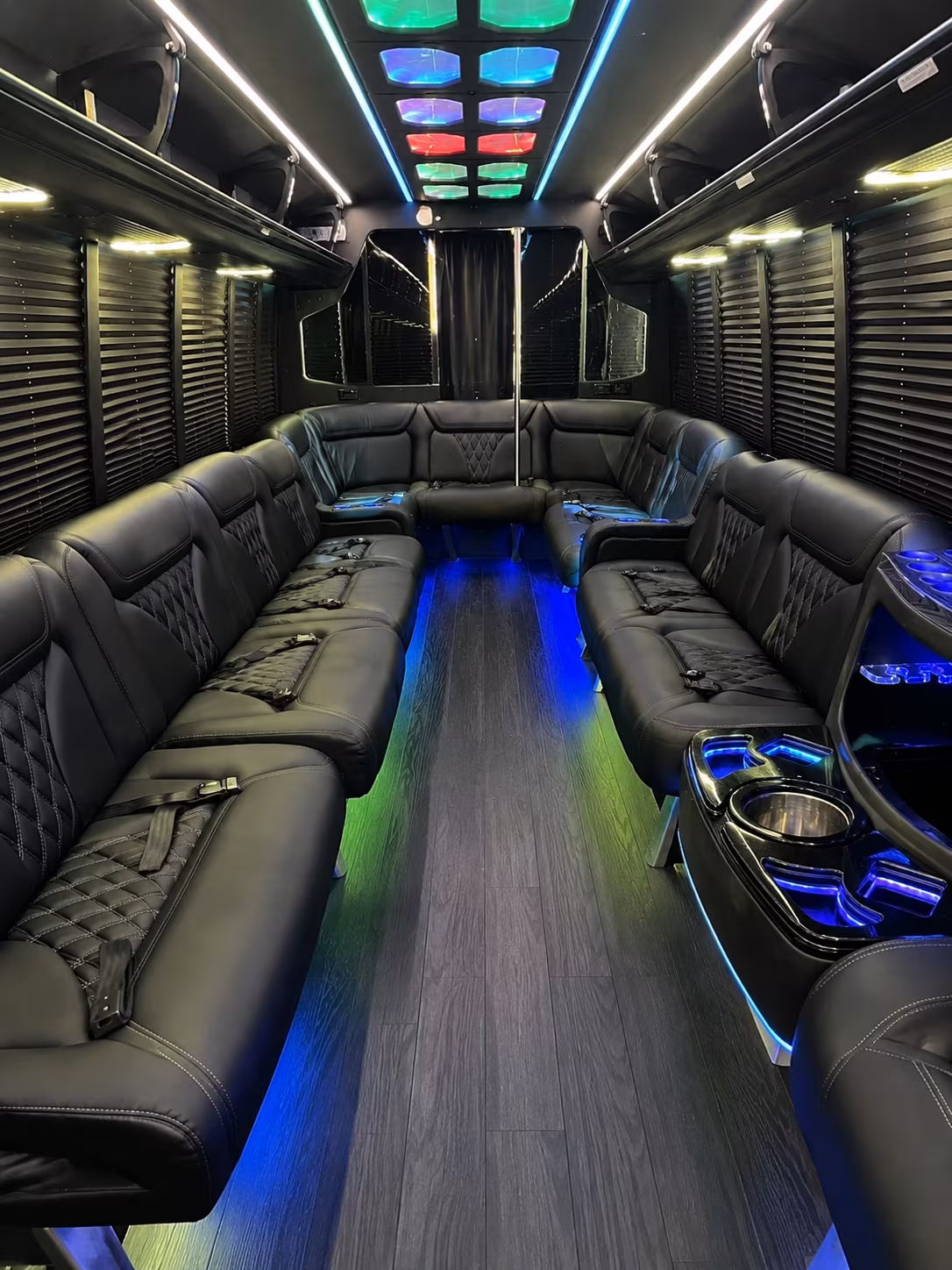 el monte 20 passenger party bus interior