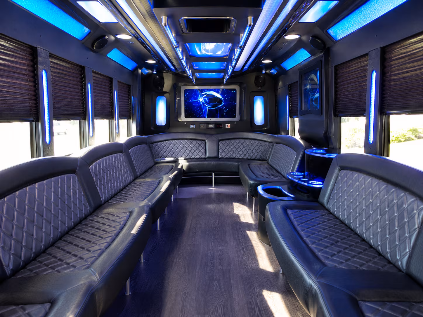 el monte 28 passenger party bus inside