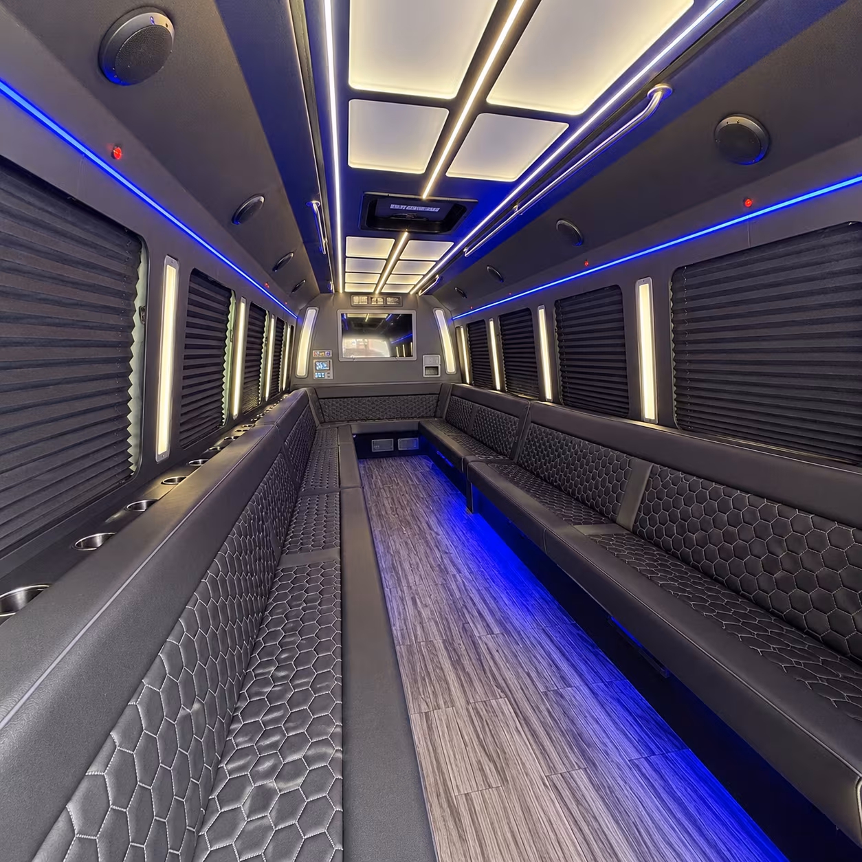 el monte 30 passenger party bus interior