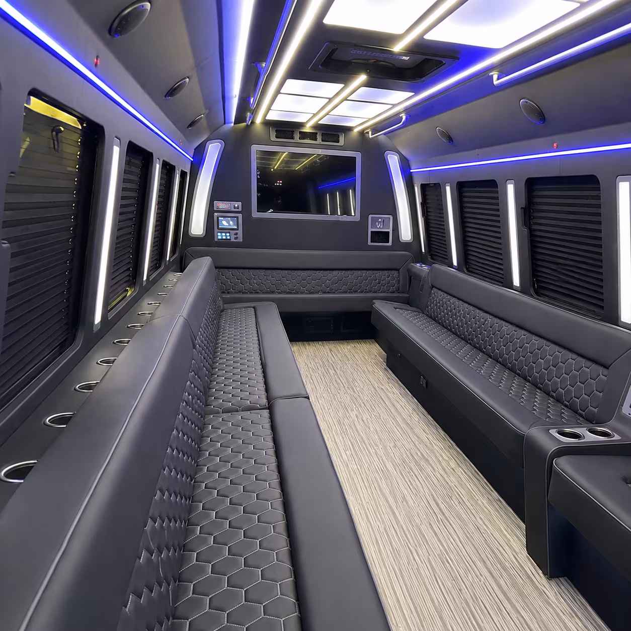 el monte 40 passenger party bus inside